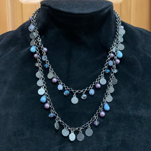 Black multi color beaded necklace - Picture 2 of 4